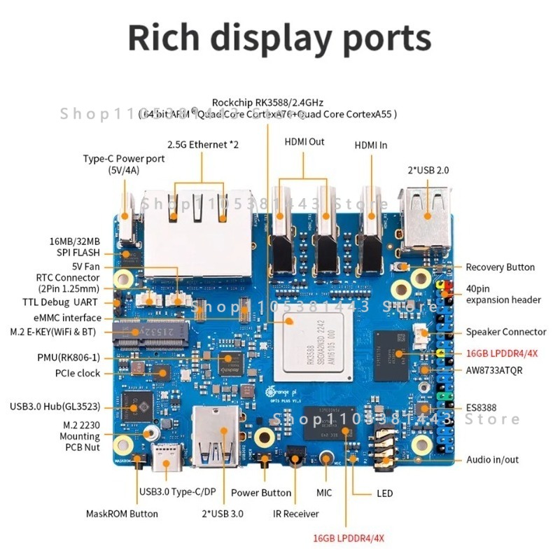 أورانج باي 5 بلس 32 جيجابايت ذ - مراجعة Orange Pi 5 Plus 32Gb وسعره