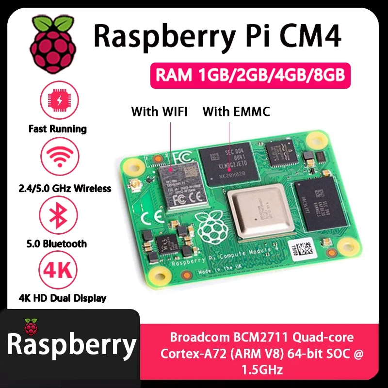 وحدة معالجة راسبيري باي CM4 بذ - مراجعة Raspberry Pi Cm4 8Gb Ram 32Gb Emmc Wifi وسعره