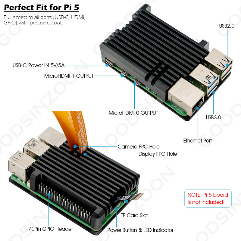 حافظة Raspberry Pi 5 من الألوم - مراجعة Raspberry Pi 5 8Gb وسعره