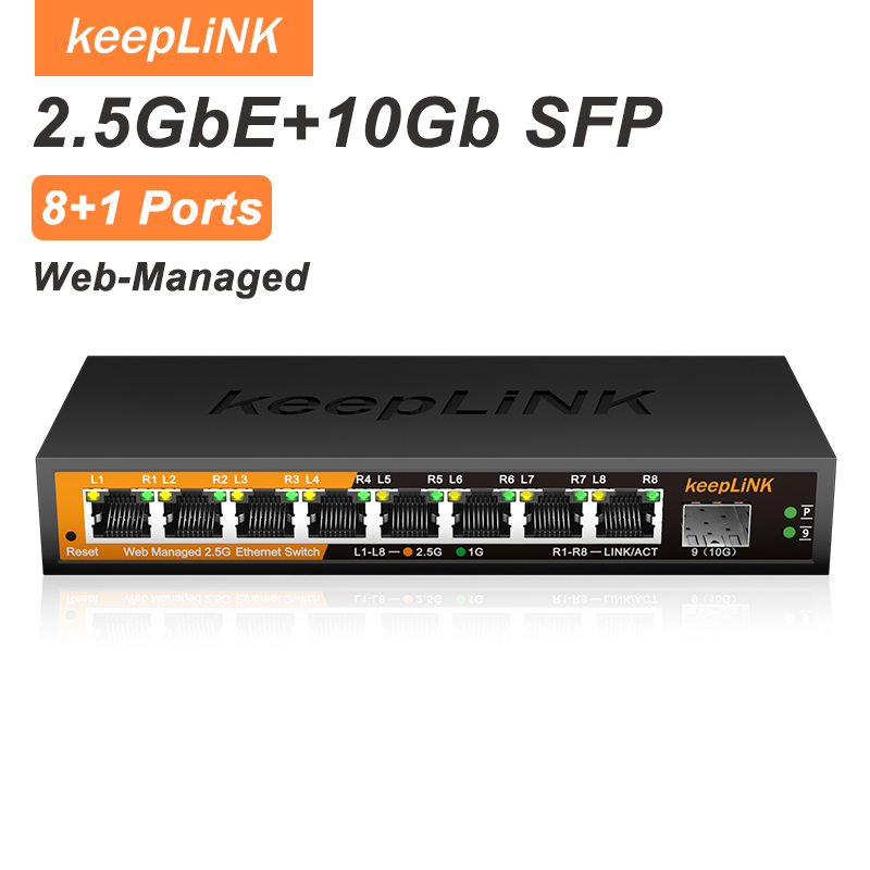 محول إيثرنت مُدار KeepLiNK KP- - مراجعة Sfp+ 10G Managed Switch 8 Port وسعره