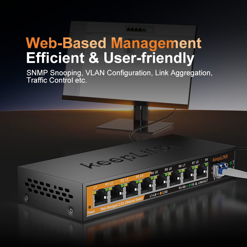 محول إيثرنت مُدار KeepLiNK KP- - مراجعة Sfp+ 10G Managed Switch 8 Port وسعره