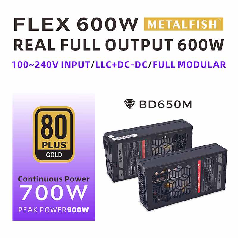 METALFISH Flex 600W مصدر طاقة  - مراجعة Atx Power Supply 1U Flex 500W وسعره