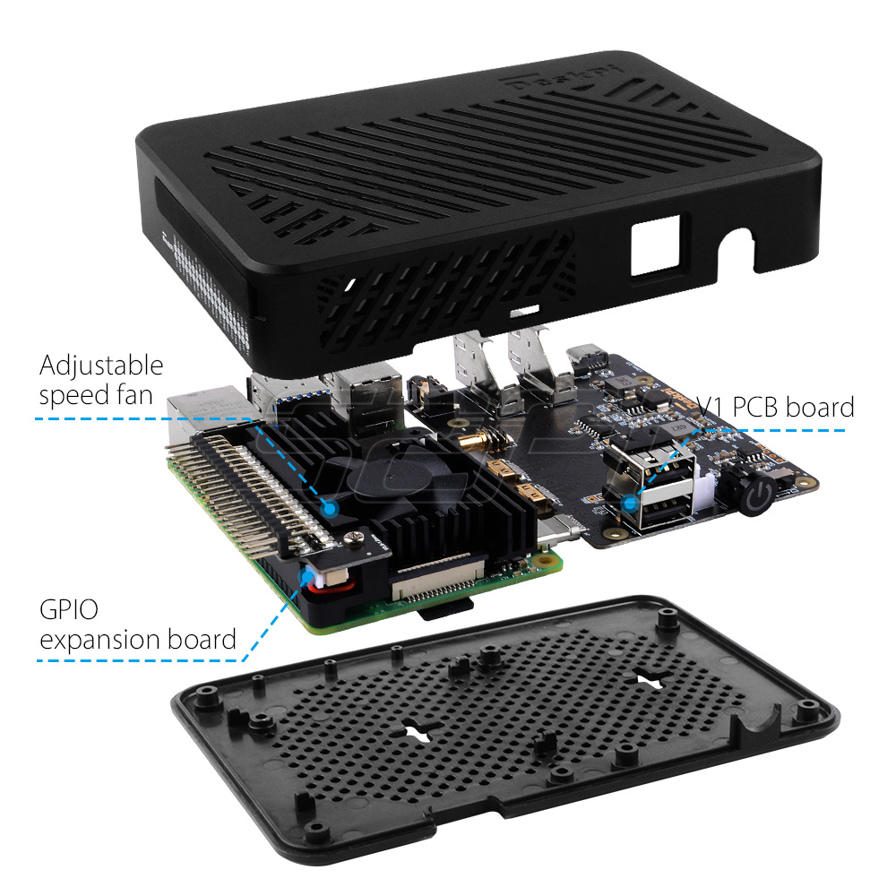 52Pi Raspberry Pi 4 نموذج B De - مراجعة Deskpi Super6C وسعره